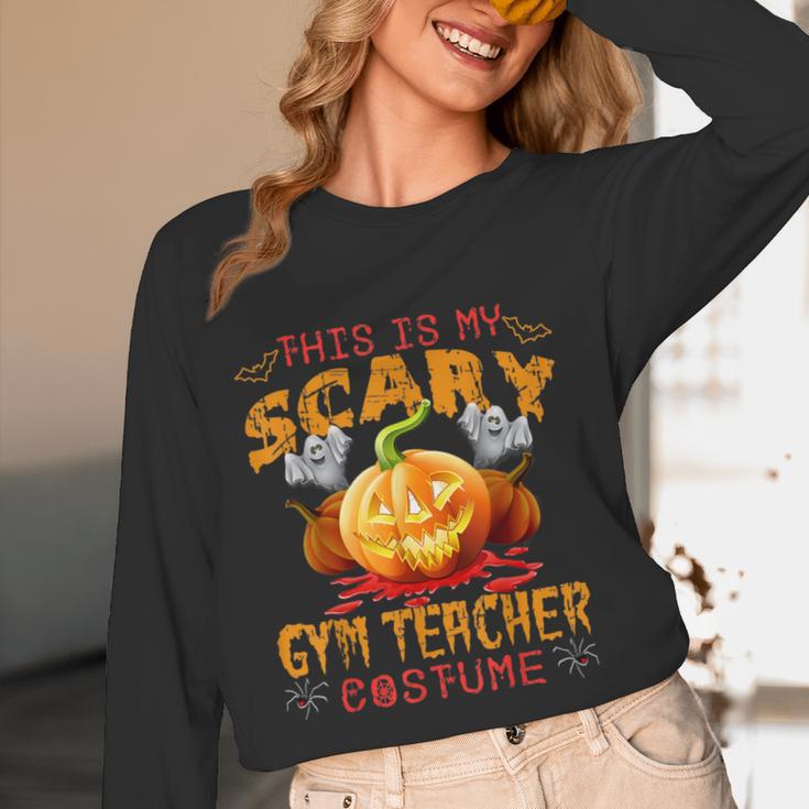 This Is My Scary Gym Teacher Costume Pumpkin Halloween Men Women Women Long Sleeve T-Shirt, novelty gifts, funny gifts
