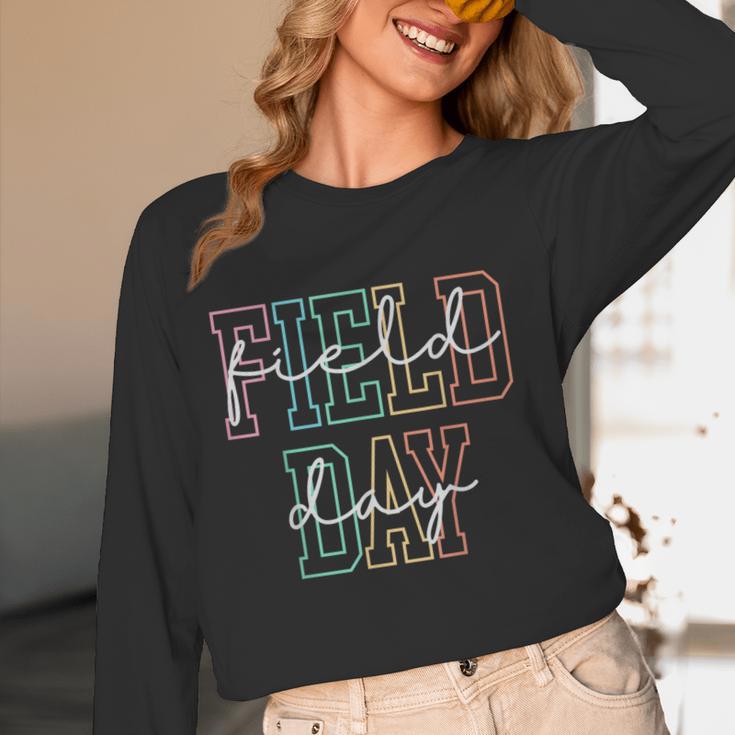 School Field Day Happy Field Day Tee Teacher Life Summer Women Long Sleeve T-Shirt, novelty gifts, funny gifts