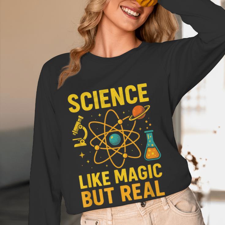 Science Like Magic But Real Nerdy Teacher Women Long Sleeve T-Shirt, novelty gifts, funny gifts