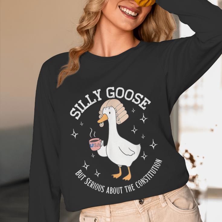 Silly Goose Constitution History Teacher Middle School Women Long Sleeve T-Shirt, novelty gifts, funny gifts