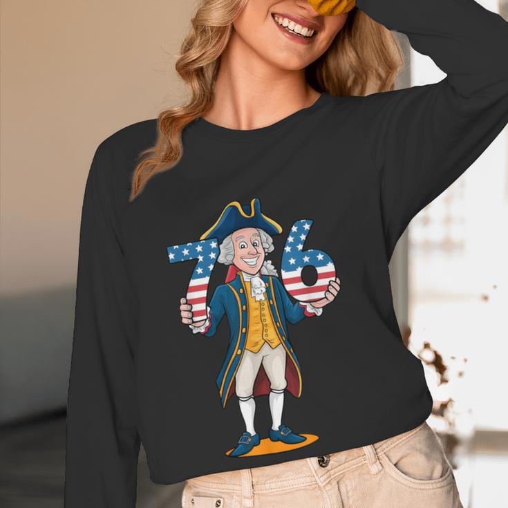 Six Seven 6 7 7 6 George Washington Teacher American Women Long Sleeve T-Shirt, novelty gifts, funny gifts