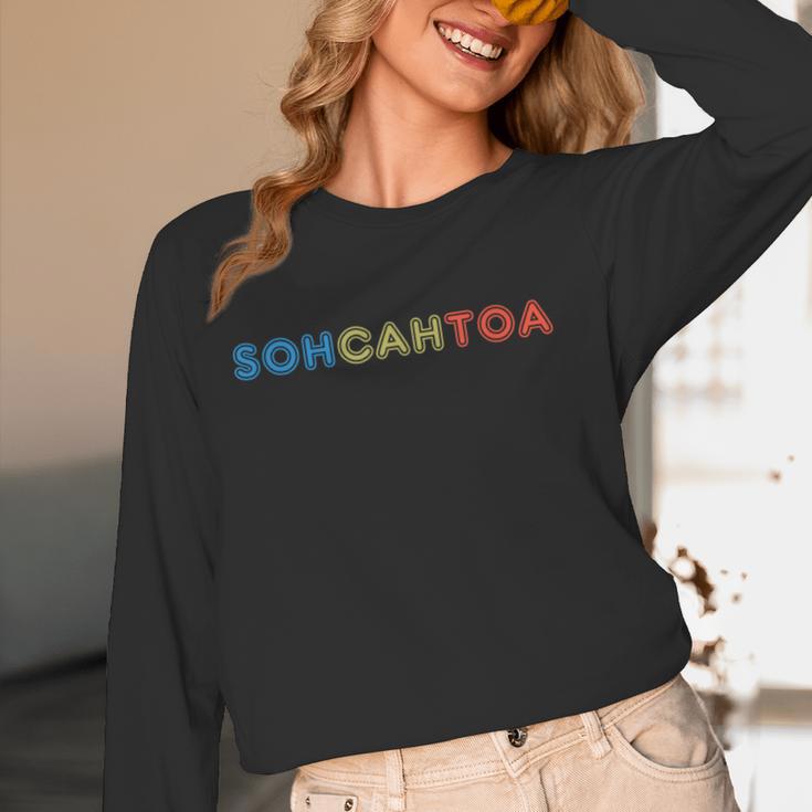 SOHCAHTOA Math For Teacher Student SOH CAH TOA Trig Women Long Sleeve T-Shirt, novelty gifts, funny gifts
