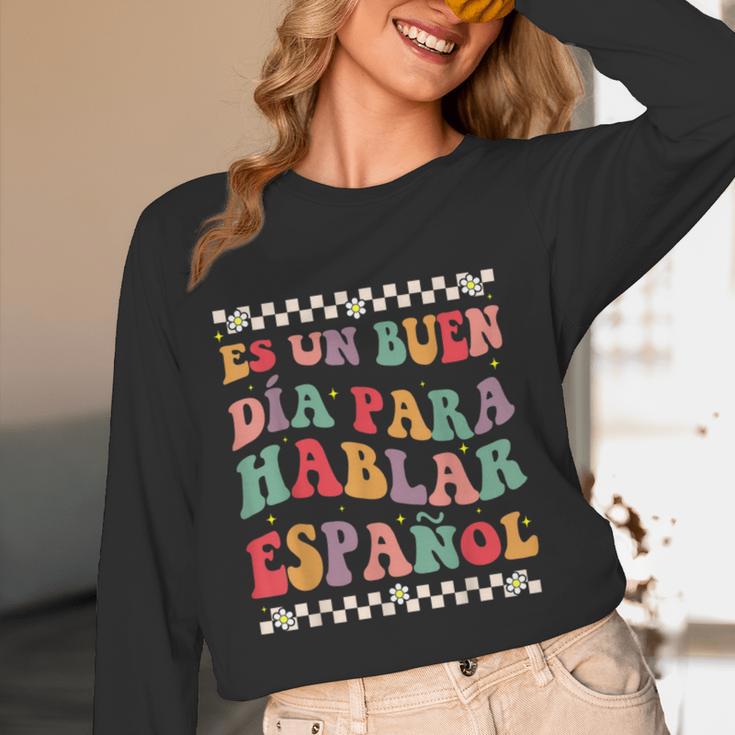 Spanish Teacher Maestra Hablar EspañOl Bilingual Teacher Women Long Sleeve T-Shirt, novelty gifts, funny gifts