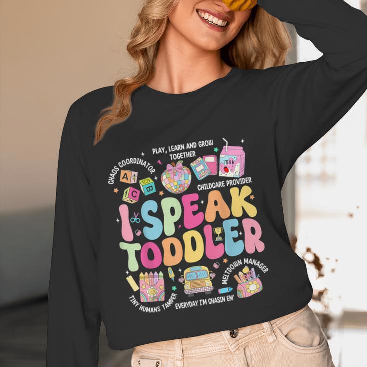 I Speak Toddler Back To School Teacher Women Long Sleeve T-Shirt, novelty gifts, funny gifts I Speak Toddler Back To School Teacher Women Long Sleeve T-Shirt, novelty gifts, funny gifts