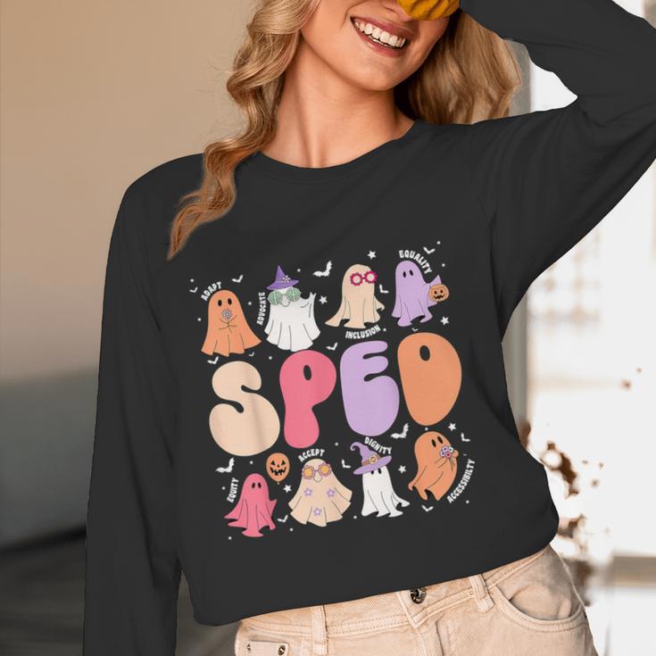 Special Education Teacher Ghosts Halloween SPED Teacher Women Long Sleeve T-Shirt, novelty gifts, funny gifts