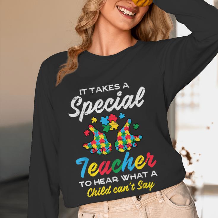 Special Teacher To Hear Child Cant Say Autism Awareness Sped Women Long Sleeve T-Shirt, novelty gifts, funny gifts Special Teacher To Hear Child Cant Say Autism Awareness Sped Women Long Sleeve T-Shirt, novelty gifts, funny gifts
