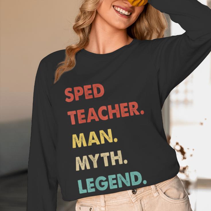 Sped Teacher Man Myth Legend Women Long Sleeve T-Shirt, novelty gifts, funny gifts