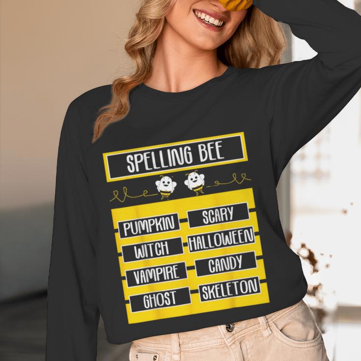 Spelling Bee Halloween Teachers Bee Spelling Competition Women Long Sleeve T-Shirt, novelty gifts, funny gifts
