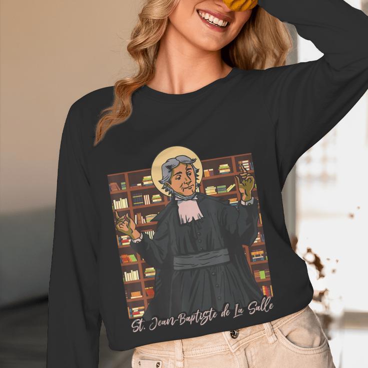 St Jean Baptiste De La Salle Patron Saint Education Teachers Women Long Sleeve T-Shirt, novelty gifts, funny gifts