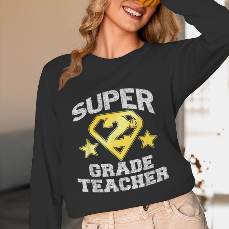 Super 2nd Grade Teacher Hero Women Long Sleeve T-Shirt, novelty gifts, funny gifts