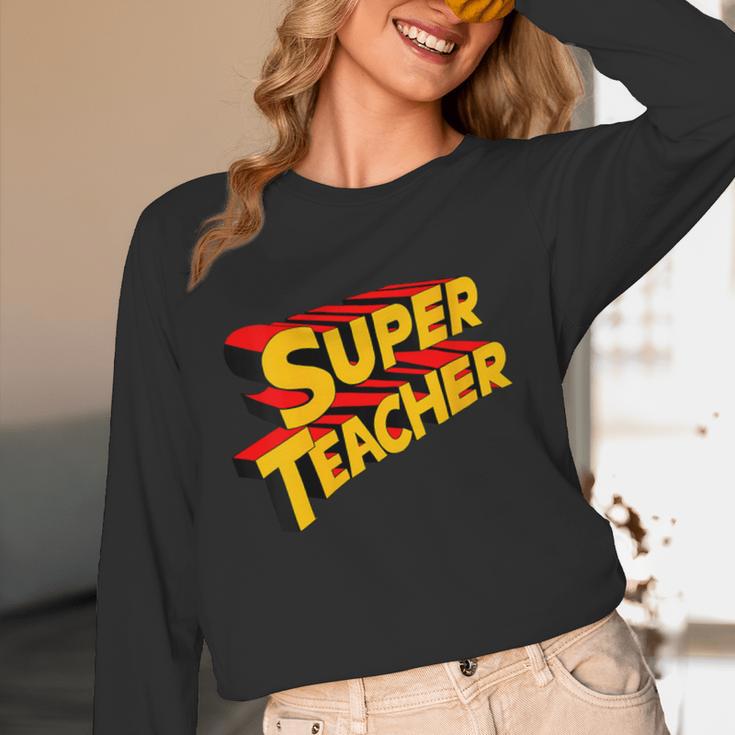 Super Teacher SuperTeacher Women Long Sleeve T-Shirt, novelty gifts, funny gifts