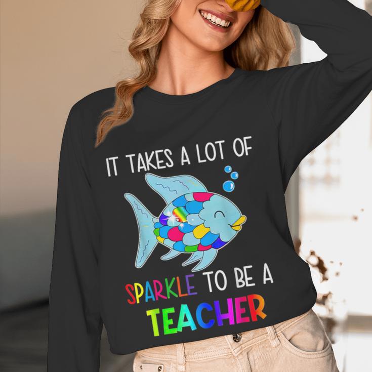 It Takes A Lot Of Sparkle To Be A Teacher Rainbow Fish For Men Women Women Long Sleeve T-Shirt, novelty gifts, funny gifts It Takes A Lot Of Sparkle To Be A Teacher Rainbow Fish For Men Women Women Long Sleeve T-Shirt, novelty gifts, funny gifts
