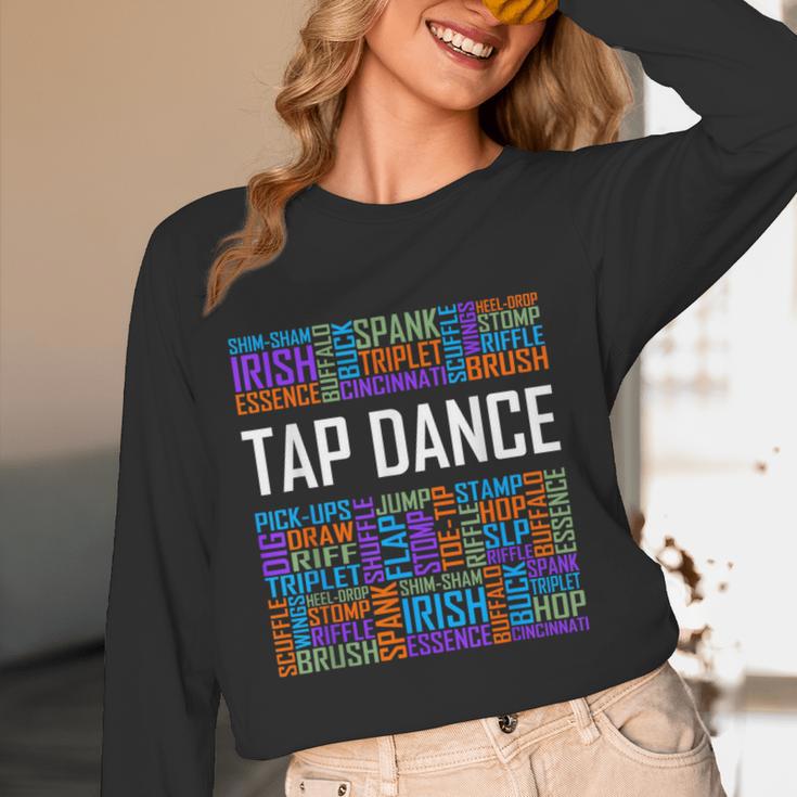 Tap Dance Words Lover Tap Dancer Dancing Teacher Women Long Sleeve T-Shirt, novelty gifts, funny gifts Tap Dance Words Lover Tap Dancer Dancing Teacher Women Long Sleeve T-Shirt, novelty gifts, funny gifts