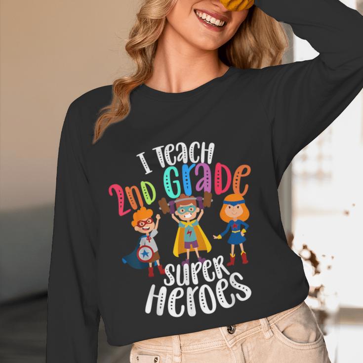 I Teach 2nd Grade Superheroes Back To School Teacher Men Women Girls Kids Women Long Sleeve T-Shirt, novelty gifts, funny gifts I Teach 2nd Grade Superheroes Back To School Teacher Men Women Girls Kids Women Long Sleeve T-Shirt, novelty gifts, funny gifts