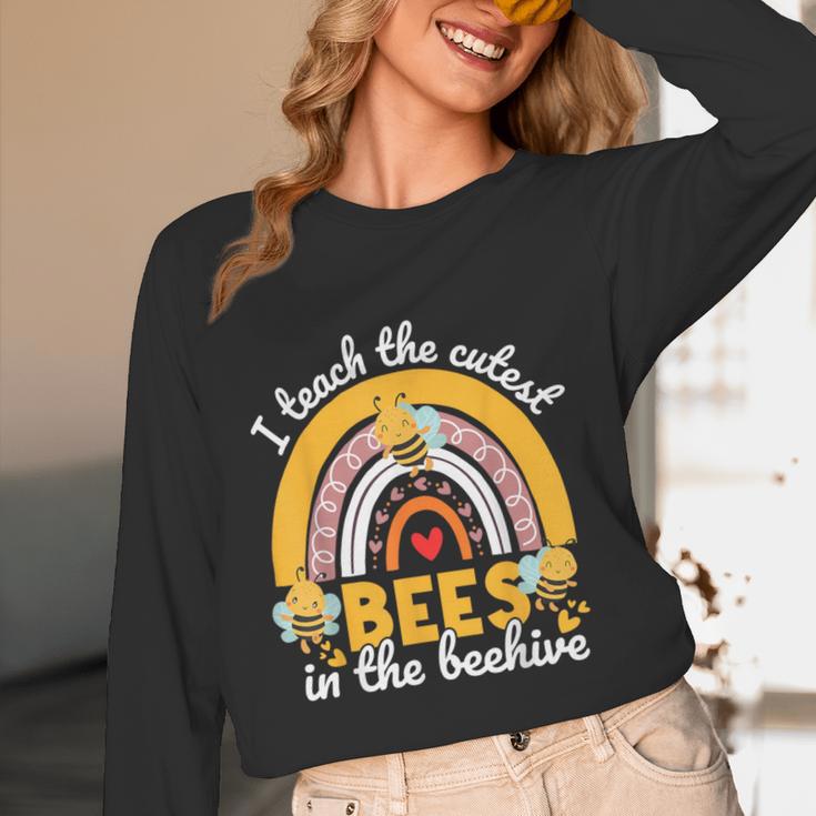 I Teach The Cutest Bees In The Beehive Teachers Day Women Long Sleeve T-Shirt, novelty gifts, funny gifts
