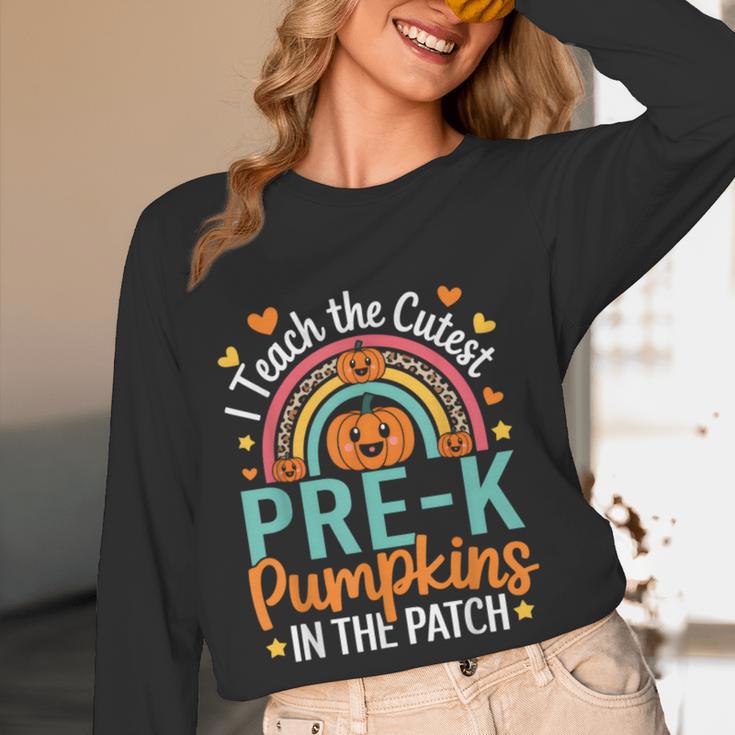 I Teach The Cutest Pre-K Pumpkin Teacher Student Halloween Women Long Sleeve T-Shirt, novelty gifts, funny gifts I Teach The Cutest Pre-K Pumpkin Teacher Student Halloween Women Long Sleeve T-Shirt, novelty gifts, funny gifts