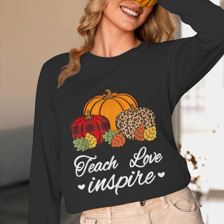 Teach Love Inspire Autumn Fall Plaid Leopard Pumpkin Teacher For Men Women Kids Women Long Sleeve T-Shirt, novelty gifts, funny gifts Teach Love Inspire Autumn Fall Plaid Leopard Pumpkin Teacher For Men Women Kids Women Long Sleeve T-Shirt, novelty gifts, funny gifts