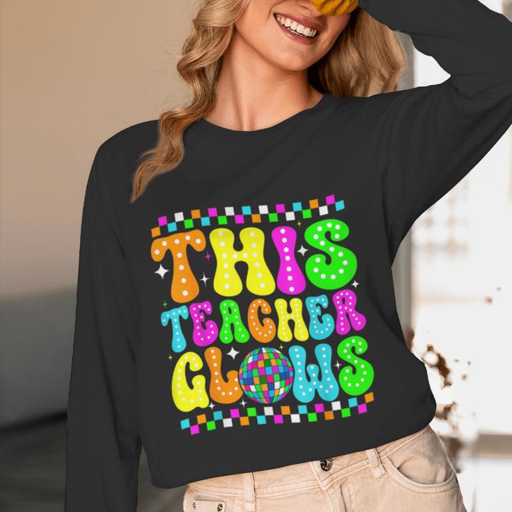 This Teacher 80s 90s Teachers's Day Glows Last Day Of School Women Long Sleeve T-Shirt, novelty gifts, funny gifts This Teacher 80s 90s Teachers's Day Glows Last Day Of School Women Long Sleeve T-Shirt, novelty gifts, funny gifts