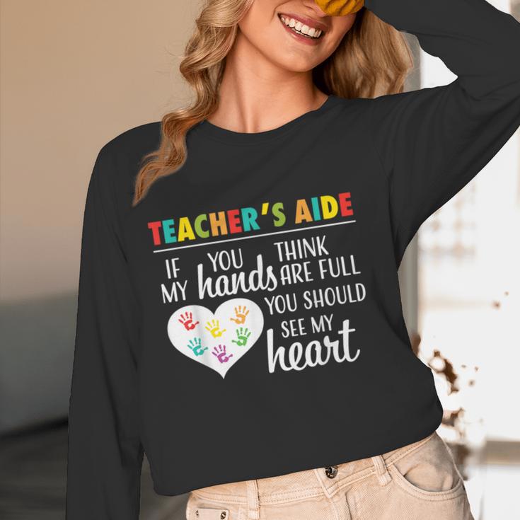 Teacher Aide Appreciation Cute Heart Tee For Women Women Long Sleeve T-Shirt, novelty gifts, funny gifts Teacher Aide Appreciation Cute Heart Tee For Women Women Long Sleeve T-Shirt, novelty gifts, funny gifts