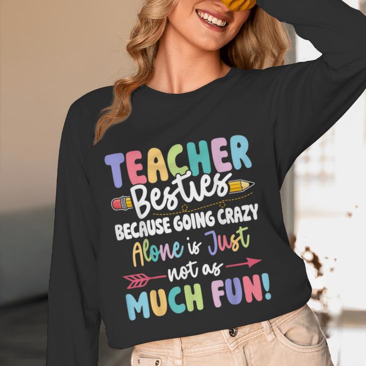 Teacher Besties Matching Teacher Besties Women Long Sleeve T-Shirt, novelty gifts, funny gifts