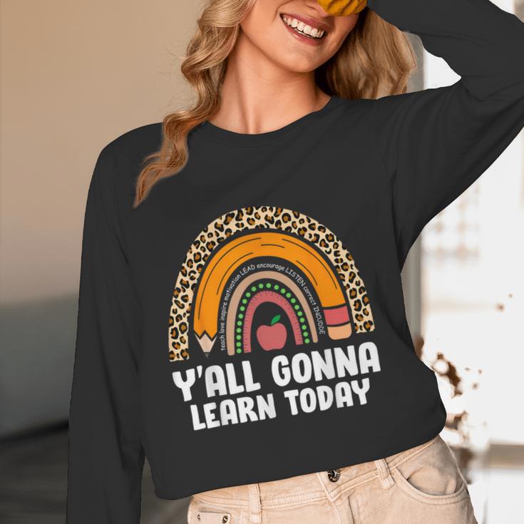Teacher First Day Of School Y'All Gonna Learn Today Women Long Sleeve T-Shirt, novelty gifts, funny gifts Teacher First Day Of School Y'All Gonna Learn Today Women Long Sleeve T-Shirt, novelty gifts, funny gifts