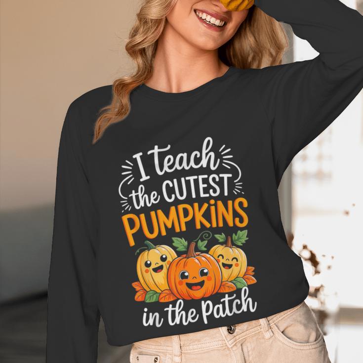 Teacher Halloween Pre-K Teacher Kindergarten Cutest Pumpkins Women Long Sleeve T-Shirt, novelty gifts, funny gifts Teacher Halloween Pre-K Teacher Kindergarten Cutest Pumpkins Women Long Sleeve T-Shirt, novelty gifts, funny gifts