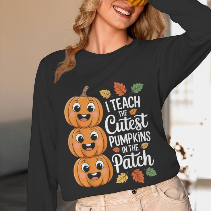 Teacher Halloween Tshirts I Teach The Cutest Pumpkins Women Long Sleeve T-Shirt, novelty gifts, funny gifts