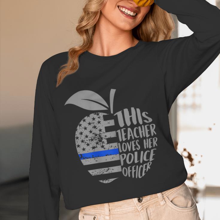 This Teacher Loves Her Police Officer Wife Saying Women Long Sleeve T-Shirt, novelty gifts, funny gifts This Teacher Loves Her Police Officer Wife Saying Women Long Sleeve T-Shirt, novelty gifts, funny gifts