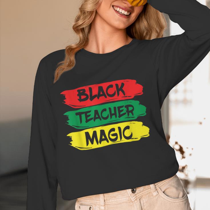 Teacher Magic Black History Month Educator For Men Women Women Long Sleeve T-Shirt, novelty gifts, funny gifts