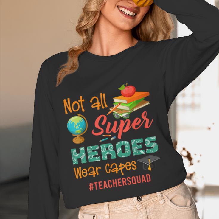 Teacher Not All Superheroes Wear Capes Teacher Squad Women Long Sleeve T-Shirt, novelty gifts, funny gifts Teacher Not All Superheroes Wear Capes Teacher Squad Women Long Sleeve T-Shirt, novelty gifts, funny gifts