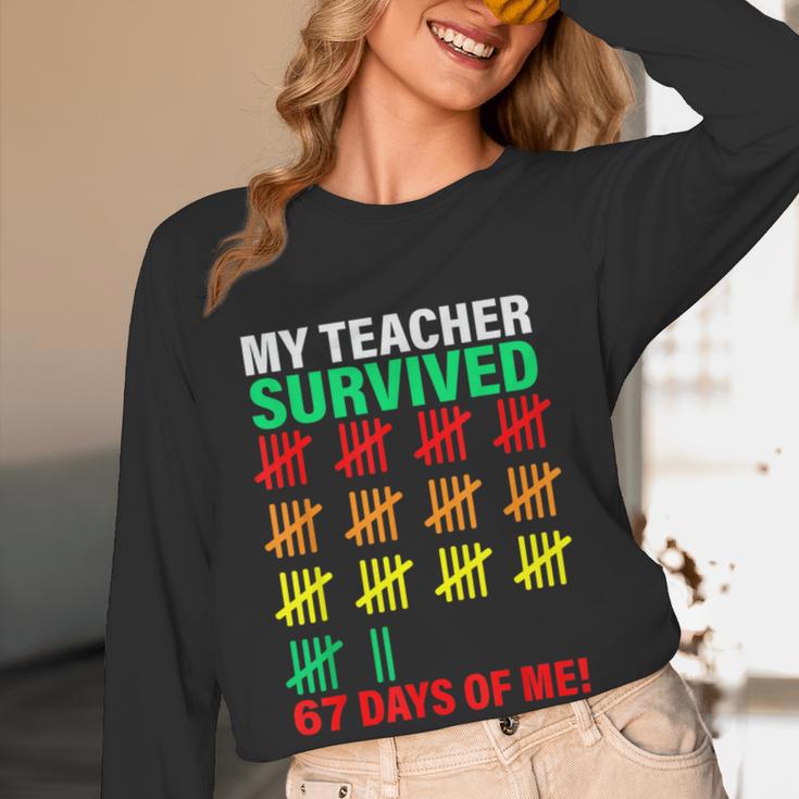 My Teacher Survived 67 Days Of Me School Kids Costume Women Long Sleeve T-Shirt, novelty gifts, funny gifts My Teacher Survived 67 Days Of Me School Kids Costume Women Long Sleeve T-Shirt, novelty gifts, funny gifts