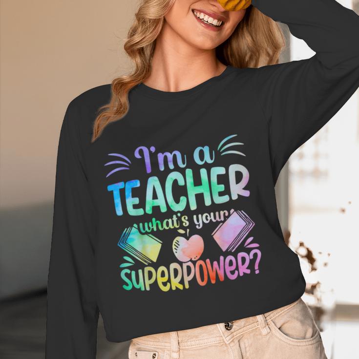 Im A Teacher Whats Your Superpower Teaching Professional Women Long Sleeve T-Shirt, novelty gifts, funny gifts
