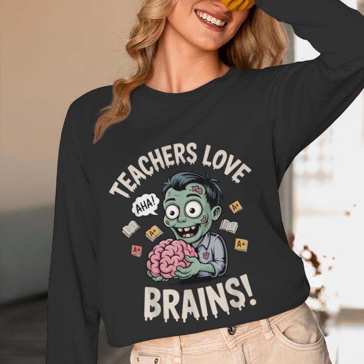 Teachers Love Brains Shirt Men Women Teacher Halloween Women Long Sleeve T-Shirt, novelty gifts, funny gifts Teachers Love Brains Shirt Men Women Teacher Halloween Women Long Sleeve T-Shirt, novelty gifts, funny gifts