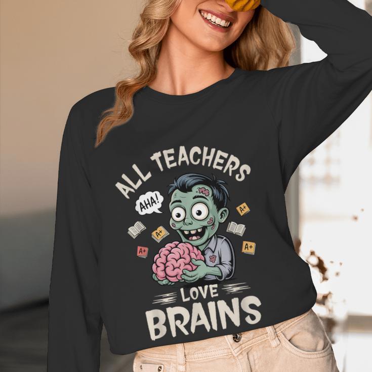 Teachers Love Brains Tee-Shirt Men Women Halloween Teacher Women Long Sleeve T-Shirt, novelty gifts, funny gifts Teachers Love Brains Tee-Shirt Men Women Halloween Teacher Women Long Sleeve T-Shirt, novelty gifts, funny gifts