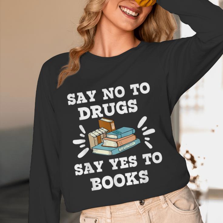 Teachers Red Ribbon Week Say No To Drugs Say Yes To Books Women Long Sleeve T-Shirt, novelty gifts, funny gifts Teachers Red Ribbon Week Say No To Drugs Say Yes To Books Women Long Sleeve T-Shirt, novelty gifts, funny gifts