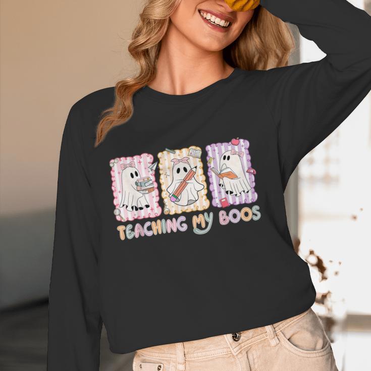 Teaching Is My Boos Teacher Ghost Halloween Women Girls Women Long Sleeve T-Shirt, novelty gifts, funny gifts Teaching Is My Boos Teacher Ghost Halloween Women Girls Women Long Sleeve T-Shirt, novelty gifts, funny gifts