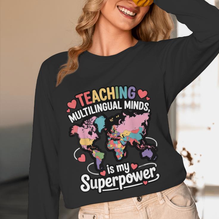 Teaching Multilingual Minds Learners English ESL Teacher Women Long Sleeve T-Shirt, novelty gifts, funny gifts Teaching Multilingual Minds Learners English ESL Teacher Women Long Sleeve T-Shirt, novelty gifts, funny gifts