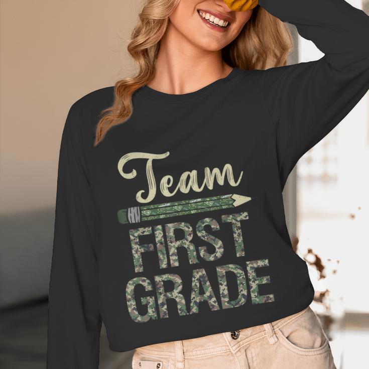Team First Grade Camo 1st Grade Teacher Camouflage Women Long Sleeve T-Shirt, novelty gifts, funny gifts Team First Grade Camo 1st Grade Teacher Camouflage Women Long Sleeve T-Shirt, novelty gifts, funny gifts