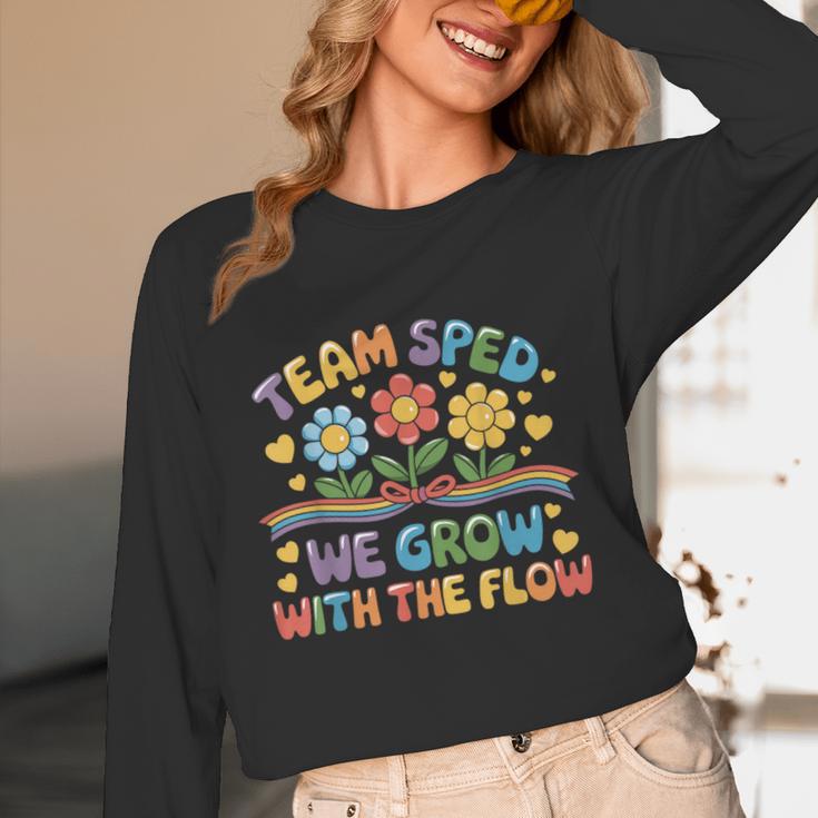 Team SPED We Grow With The Flow Special Ed Teacher Women Long Sleeve T-Shirt, novelty gifts, funny gifts Team SPED We Grow With The Flow Special Ed Teacher Women Long Sleeve T-Shirt, novelty gifts, funny gifts