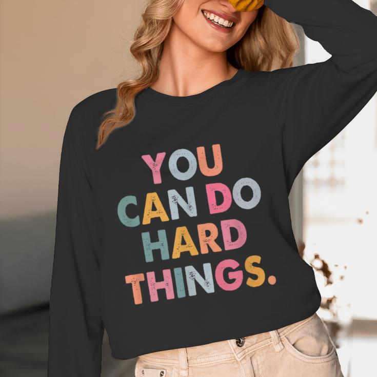Test Day Teacher You Can Do Hard Things Women Kids Women Long Sleeve T-Shirt, novelty gifts, funny gifts