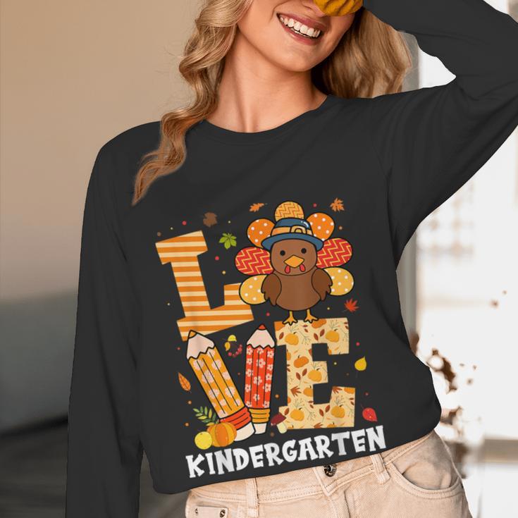 Thanksgiving Love Kindergarten Teacher Turkey Autumn Fall Women Long Sleeve T-Shirt, novelty gifts, funny gifts Thanksgiving Love Kindergarten Teacher Turkey Autumn Fall Women Long Sleeve T-Shirt, novelty gifts, funny gifts