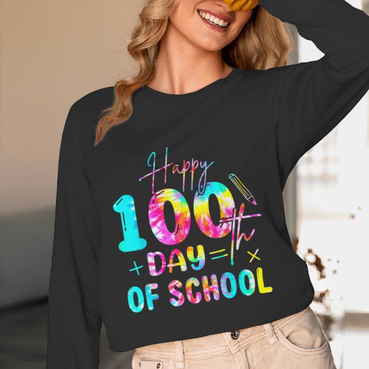 Tie Dye Happy 100th Day Of School Teacher Student 100 Days Women Long Sleeve T-Shirt, novelty gifts, funny gifts Tie Dye Happy 100th Day Of School Teacher Student 100 Days Women Long Sleeve T-Shirt, novelty gifts, funny gifts