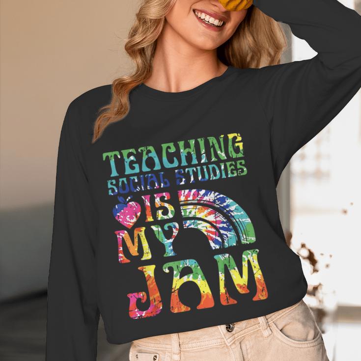 Tie Dye Teaching Social Studies Is My Jam Sunglasses Teacher Women Long Sleeve T-Shirt, novelty gifts, funny gifts Tie Dye Teaching Social Studies Is My Jam Sunglasses Teacher Women Long Sleeve T-Shirt, novelty gifts, funny gifts