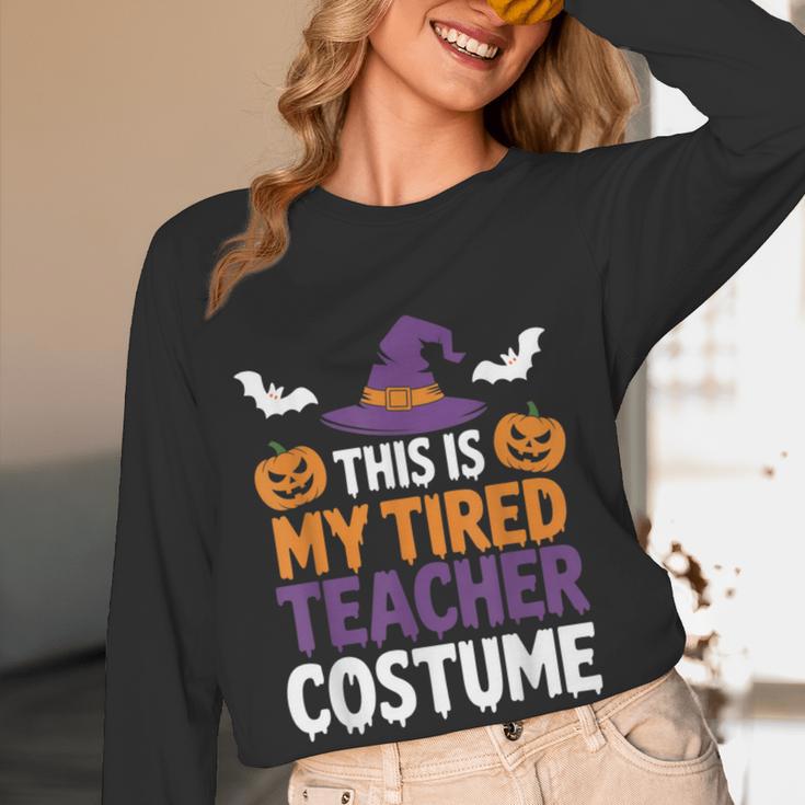 Tired Teacher Costume For Humor Halloween Women Long Sleeve T-Shirt, novelty gifts, funny gifts Tired Teacher Costume For Humor Halloween Women Long Sleeve T-Shirt, novelty gifts, funny gifts