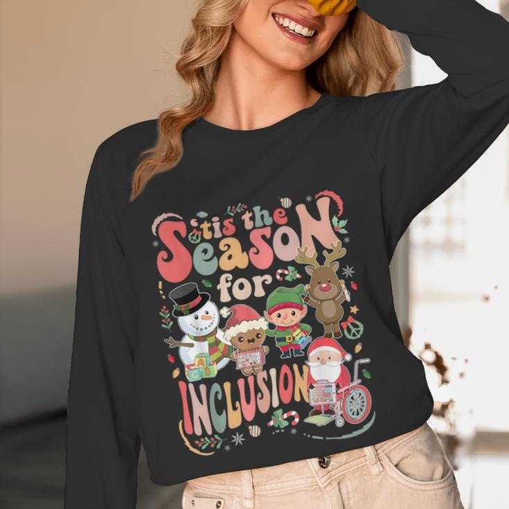 Tis The Season For Inclusion Christmas Sped Teacher Women Long Sleeve T-Shirt, novelty gifts, funny gifts