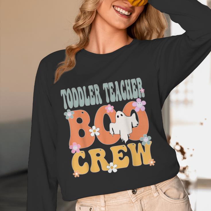 Toddler Teacher Boo Crew Ghost Groovy Halloween For Women Women Long Sleeve T-Shirt, novelty gifts, funny gifts Toddler Teacher Boo Crew Ghost Groovy Halloween For Women Women Long Sleeve T-Shirt, novelty gifts, funny gifts