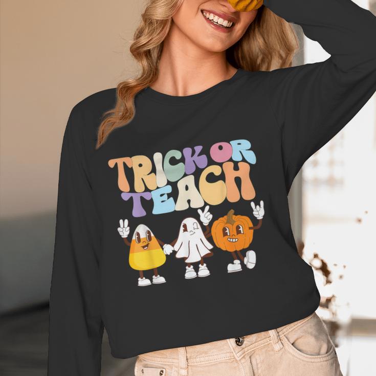 Trick Or Teach Cute Halloween Teacher Women Long Sleeve T-Shirt, novelty gifts, funny gifts Trick Or Teach Cute Halloween Teacher Women Long Sleeve T-Shirt, novelty gifts, funny gifts