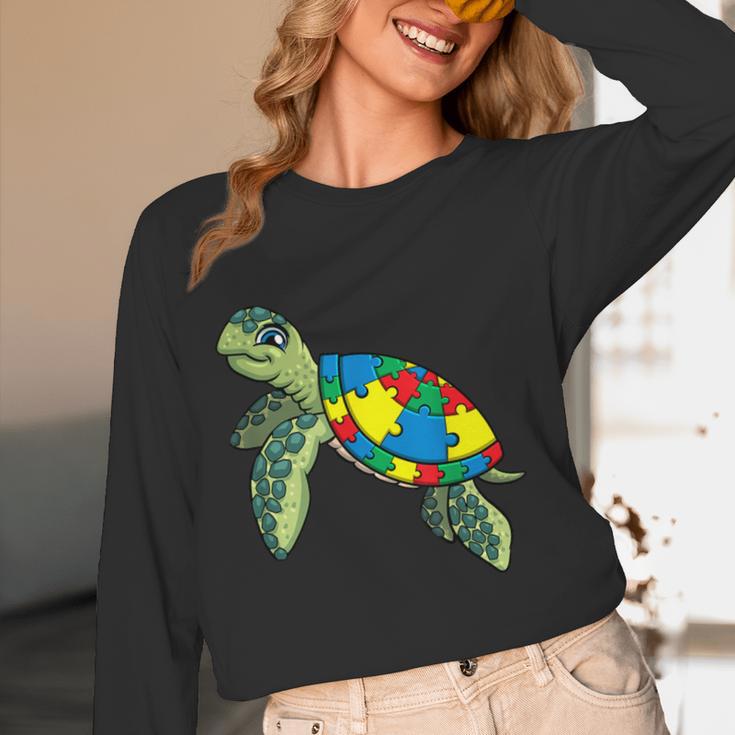 Turtle Puzzle Pieces For Autism Awareness Kids Women Teacher Women Long Sleeve T-Shirt, novelty gifts, funny gifts Turtle Puzzle Pieces For Autism Awareness Kids Women Teacher Women Long Sleeve T-Shirt, novelty gifts, funny gifts