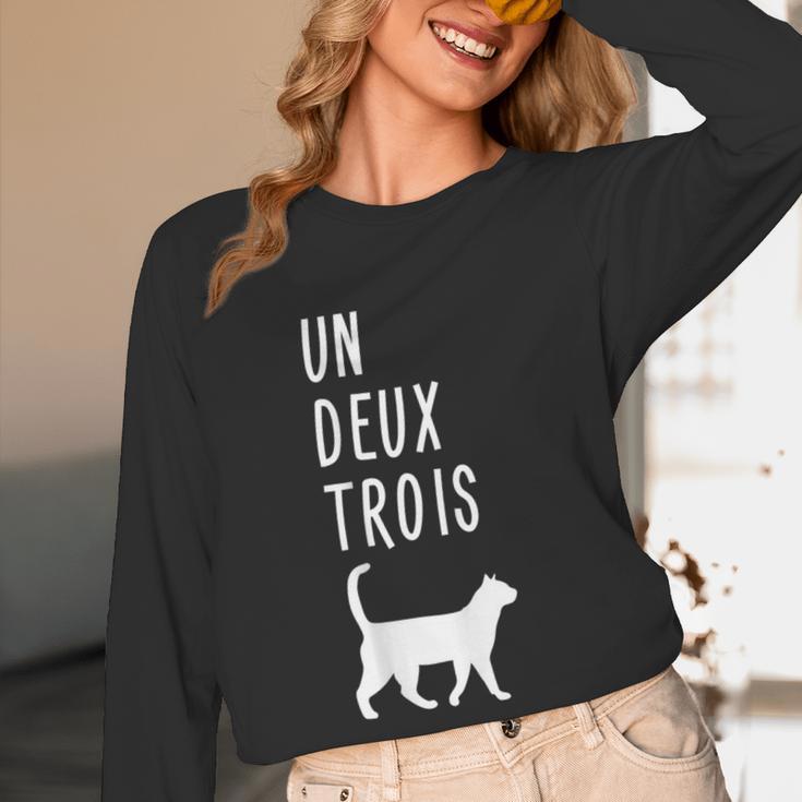 Un Deux Trois Cat Shirt French Teacher Women Long Sleeve T-Shirt, novelty gifts, funny gifts