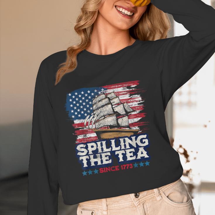 US History Teacher Boston Spilling The Tea Since 1773 Women Long Sleeve T-Shirt, novelty gifts, funny gifts US History Teacher Boston Spilling The Tea Since 1773 Women Long Sleeve T-Shirt, novelty gifts, funny gifts